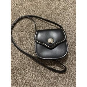 Brighton Mini Flap Bag Crossbody‎ Black Small With Strap Studded